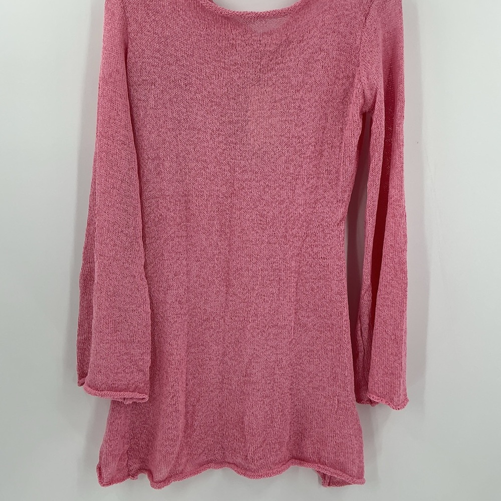 Chic Pink Long Sleeve Mini Dress